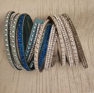 Sparkly snap closure wrap bracelet